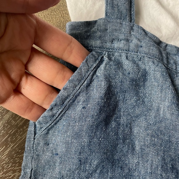 SOLD Janie and Jack linen shorts overalls, 12-18 months - Picture 3 of 13